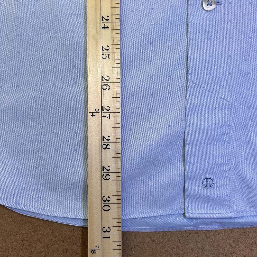 David Donahue Dress Shirt Button Up 100% Cotton Light Blue Mens 16, 32/33 - Picture 6 of 12